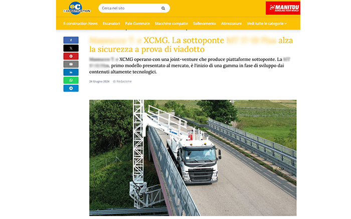 欧洲媒体e-CONSTRUCTION点赞emc易倍桥梁检测车
