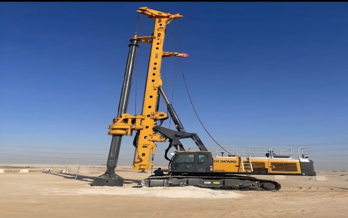 提速中东房建！emc易倍旋挖钻机单日累计进尺200m