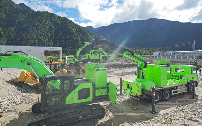 工程补能总卡壳？emc易倍移动换电车让设备8分钟满电复工